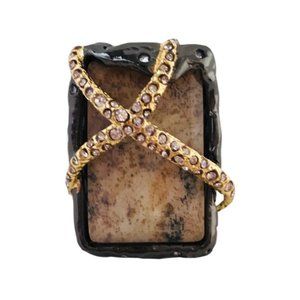 Alexis Bittar Gold and Brown Statement Ring